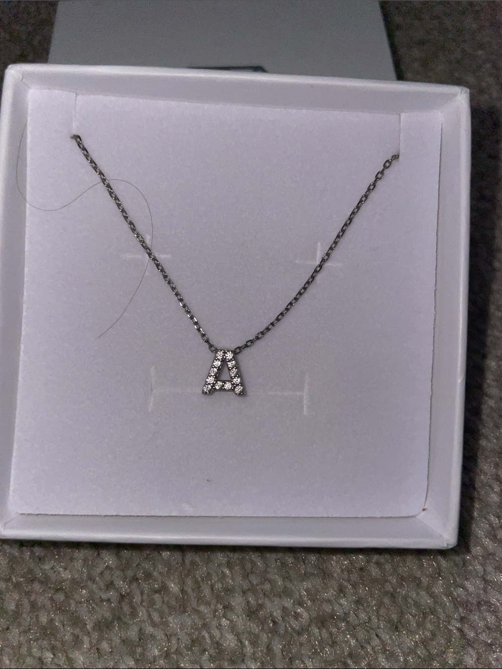 STIA Initial 'A' Necklace - Silver Letter Pendant